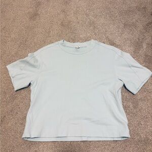Lululemon Athletica Light Blue Boxy Cropped T-Shirt